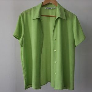 Lime Check Button Down